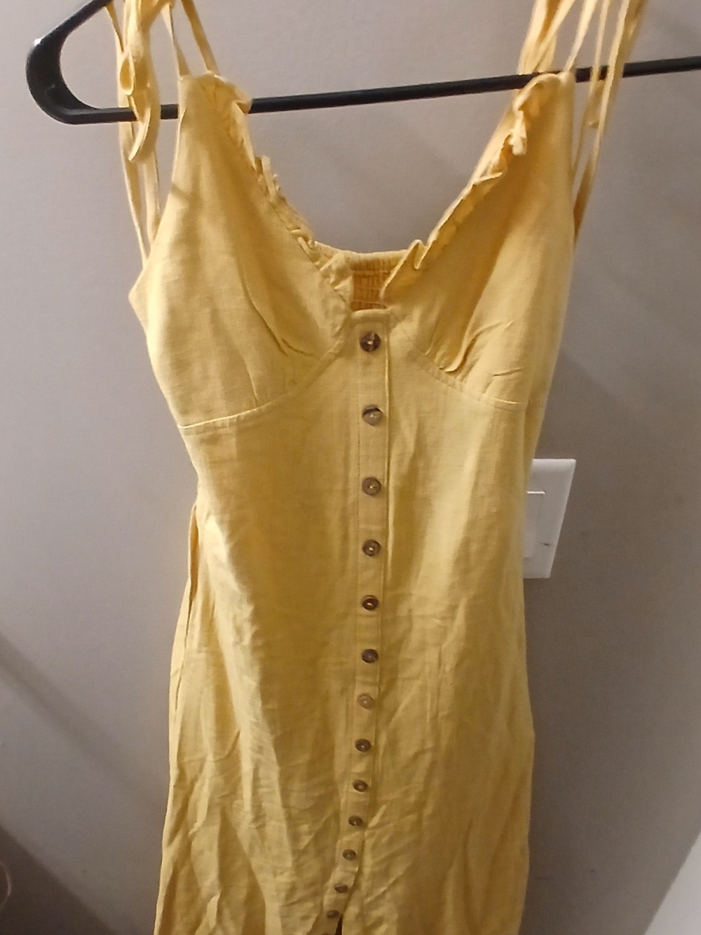 Yellow Button-Front Sundress